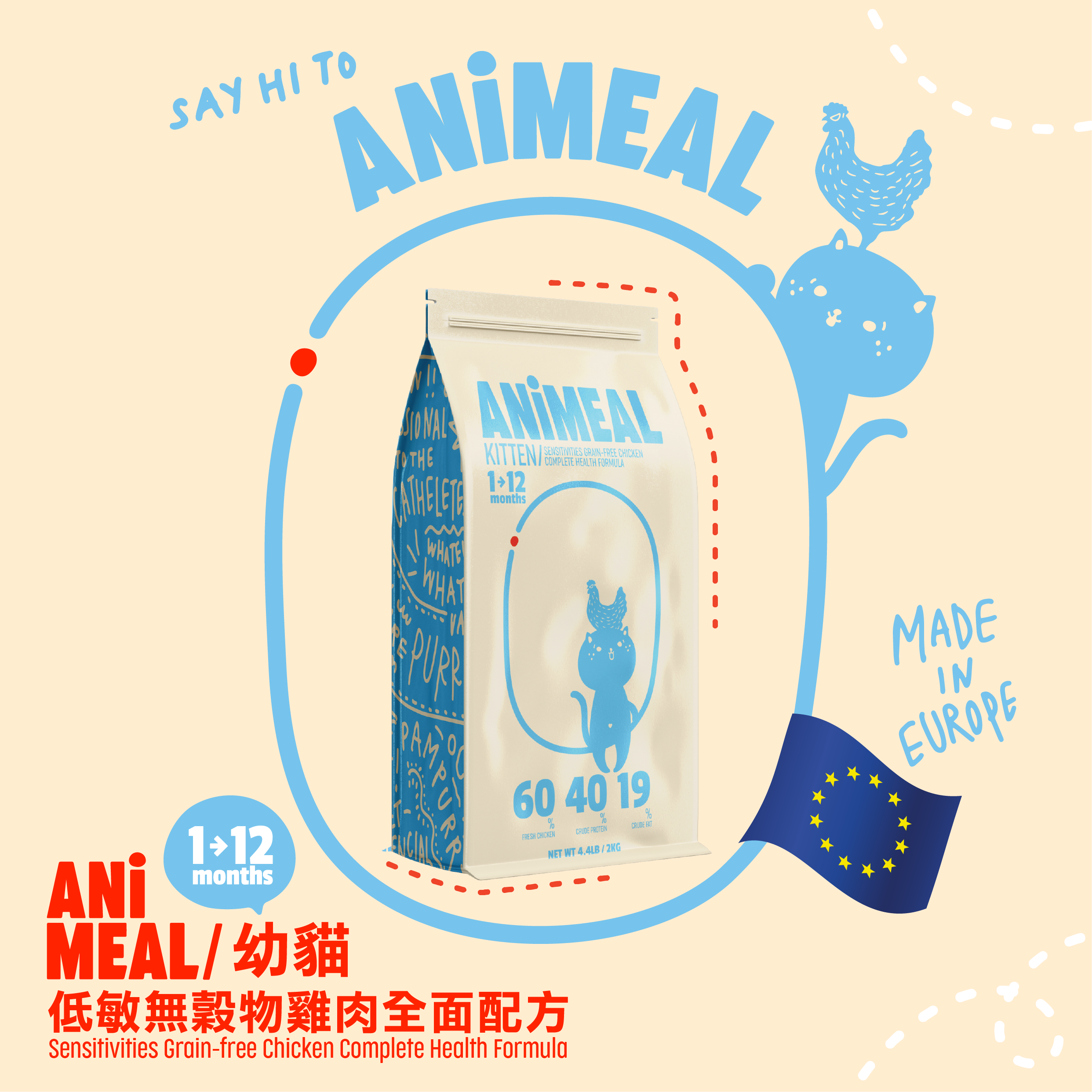 即將於12月登場|幼貓低敏無穀物雞肉全面配方貓糧