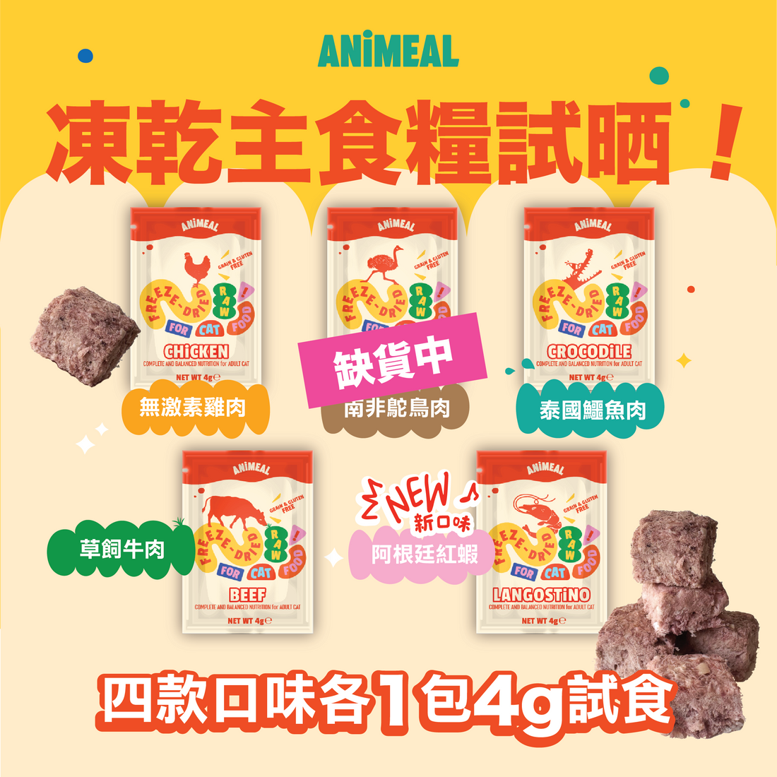【Sample Pack】ADULT CAT | Freeze Dried Raw food